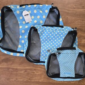 eBags Blue and Yellow Polka Dot Packing Cubes Set